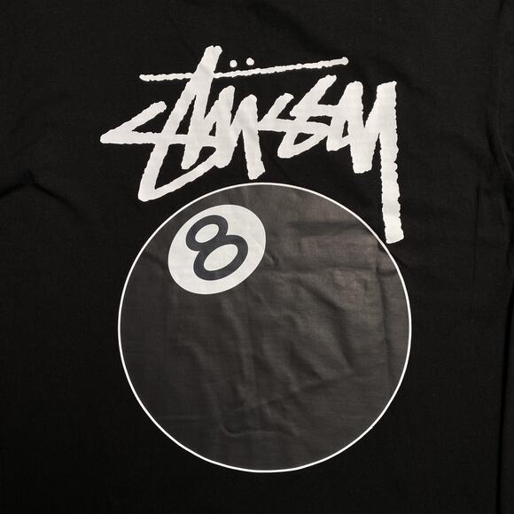 Stussy Solid 8 Ball Long Sleeve T-Shirt in Black - Picture 3 of 5